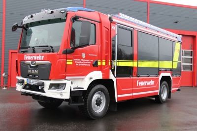 Löschfahrzeug der Feuerwehr in Altenburg