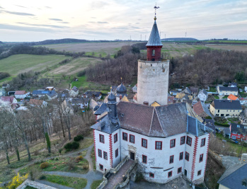 Burg Posterstein aus der Vogelperspektive