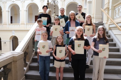 Die Preisträger des Literaturwettbewerbs.