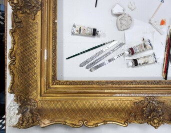 Utensilien in der Restaurierungswerkstatt