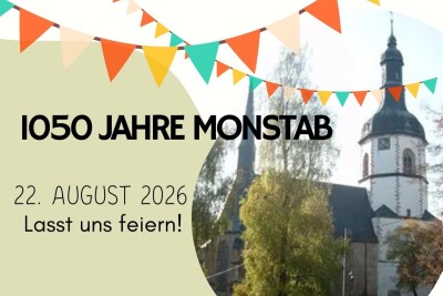 1050 Jahre Monstab Flyeransicht mit Kirche