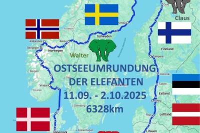 Ausschnitt der gefahrenen Strecke zum Reisebericht - Mit dem „grünen Elefanten“ rund um die Ostsee