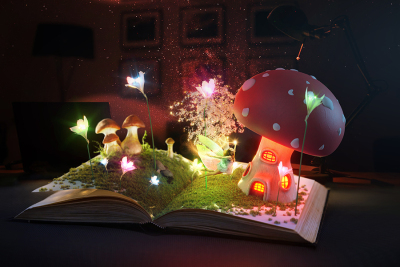 Geöffnetes Geschichtenbuch