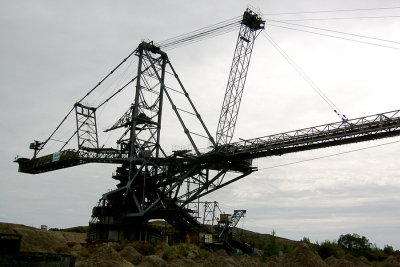 Schaufelradbagger in einem Tagebau
