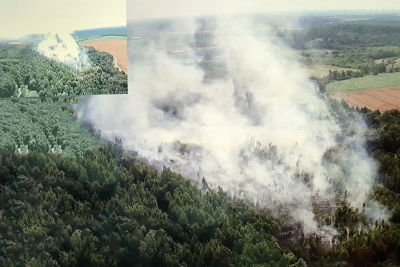 Großbrand zwischen Mumsdorf und Falkenhain