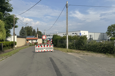 Sperrung der Remsaer Straße in Nobitz
