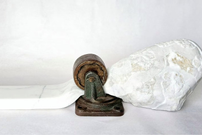Skulptur aus Marmor und Metall von Baschka