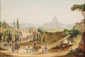 Blick auf den Petersdom in Rom, gemalt von Ernst Welker