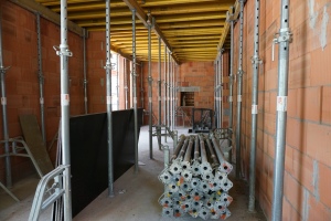 In den vergangenen Wochen entstand der Rohbau für den Bereich Bühneneingang/Abo/Foyer.